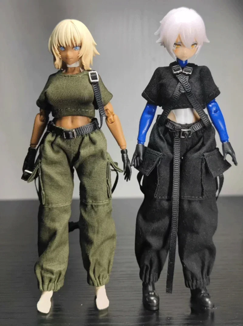 

Custom 1/12 Female Clothes T-shirt&Overalls Pants for 6" azone12 figma shf 30ms