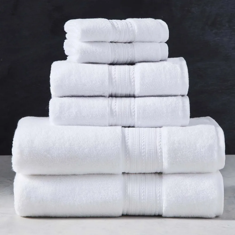 

Large Shower Bath Towels Bathroom Arctic White Large and Thick Bath Towels for the Body Signature Soft 6 Piece Solid Towel Set