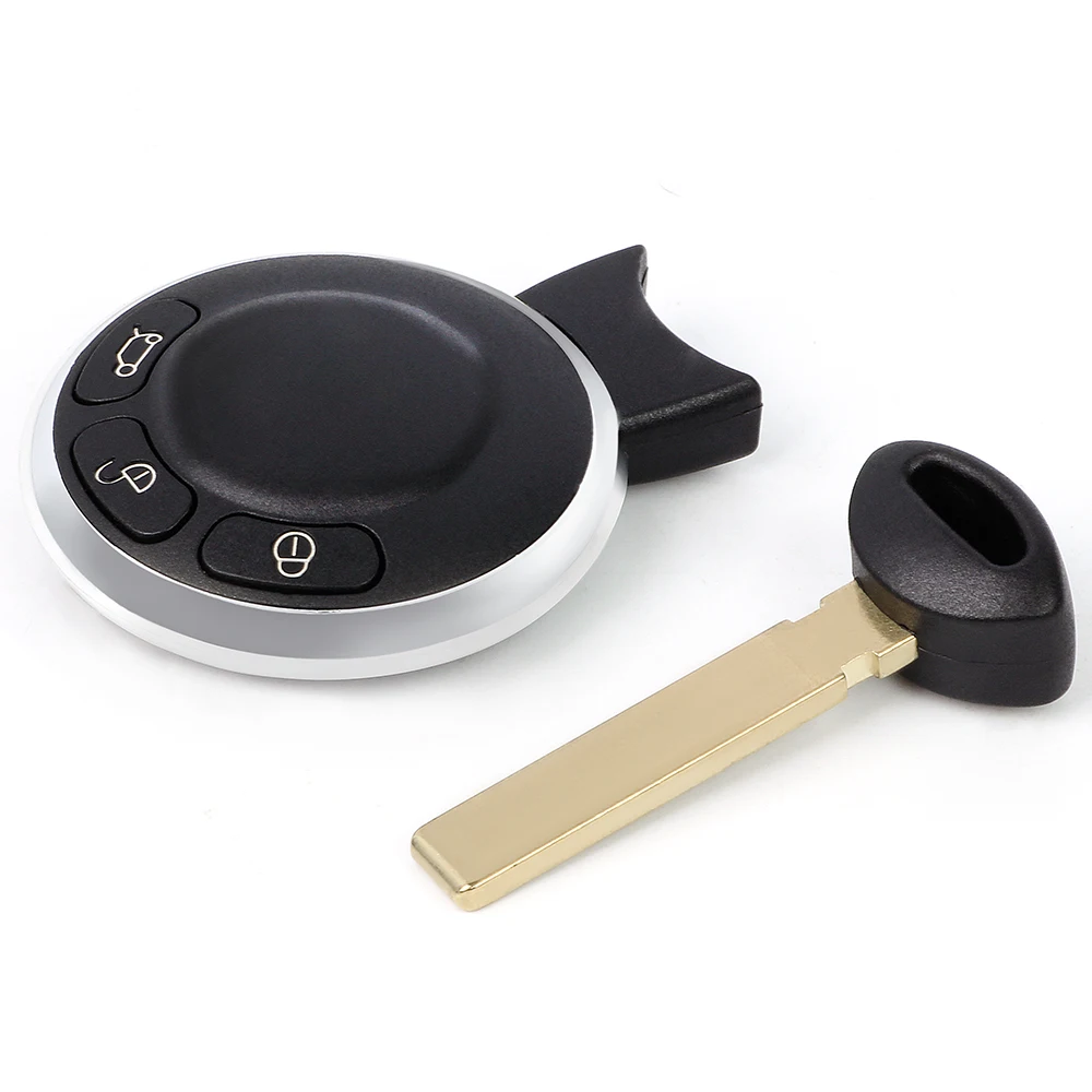 DIYKEY Remote Key Shell Case Cover Fob 3 Button for BMW Mini Cooper 2007-2014 FCC ID: IYZKEYR5602 with Battery Holder