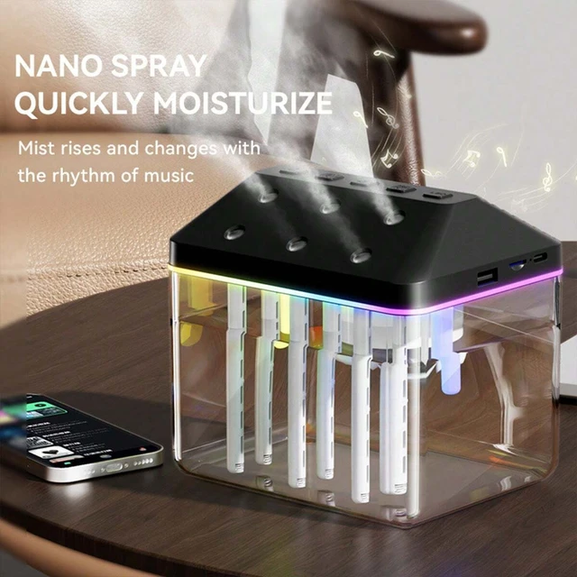 New 900ML 6-Nozzle Musical Humidifier 2