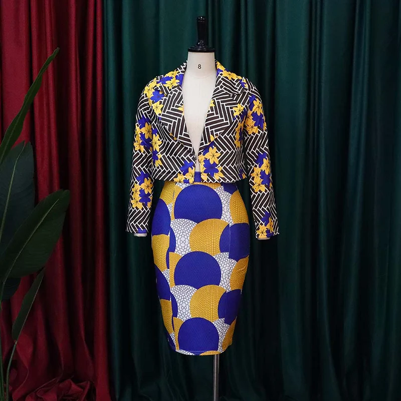 African Suit Dress Ladies Casual Suit Middle Skirt High Quality Two Commuter Skirt Printed Long Sleeve Ladies Two-Piece Set 1 African Suit Dress Ladies Casual Suit Middle Skirt High Quality Two Commuter Skirt Printed Long Sleeve Ladies Two-Piece Set