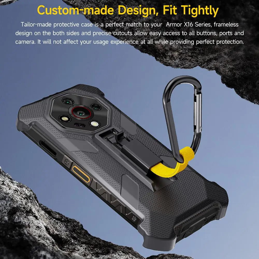 Ulefone Back Clip Phone Case with Carabiner For Ulefone Armor X16 / X16 Pro Ulefone Phone Case