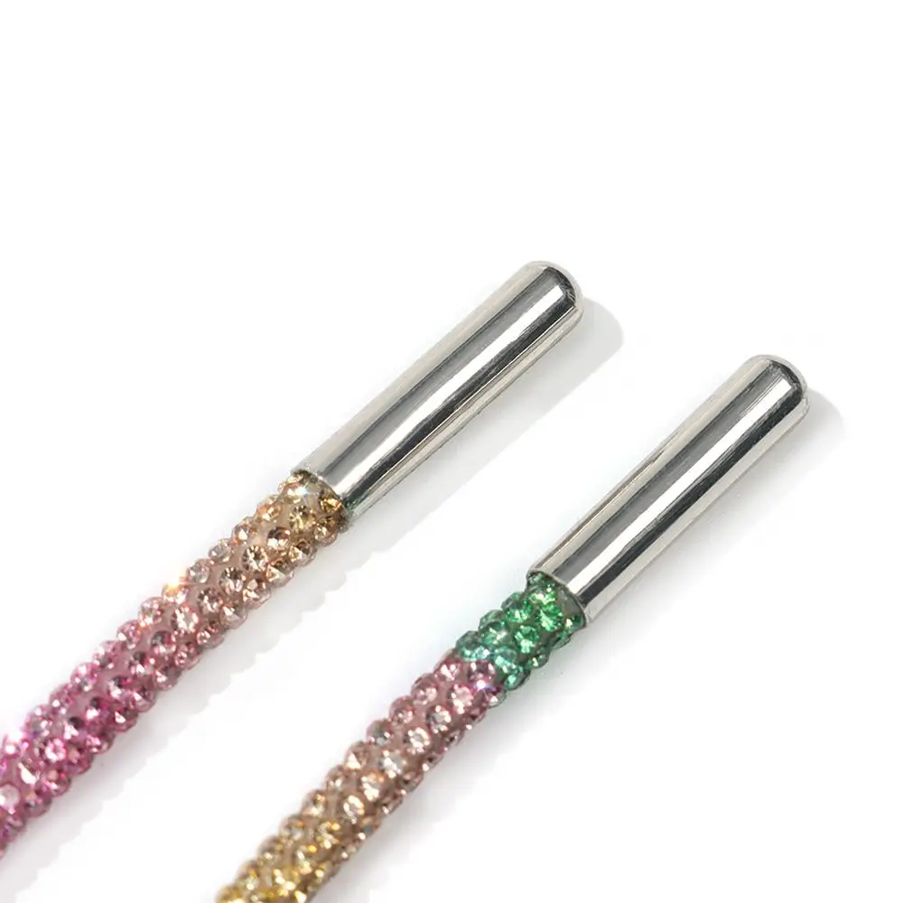 Luxury Rhinestone Shoelaces Rainbow Diamond Shoe laces Sneakers Laces Shoes Round Shoelace 100/120/140/160CM 1Pc DIY Strings