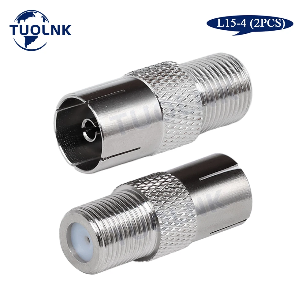 4 Pièces Adaptateur Antenne TV, Convertisseurs Femelle Vers Coaxial Mâle IEC Pour Câble Satellite Récepteur Télévision, 2X Femelle