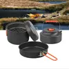 Outdoor Cookware Set Camping Cooking Pot Kettle Steamer Fry Pan Cooking Set 3