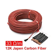 Câble chauffant chaud au sol 12K, 100 mètres, 33ohm/m, fils chauffants en Fiber de carbone, bobine de fil chauffant 2