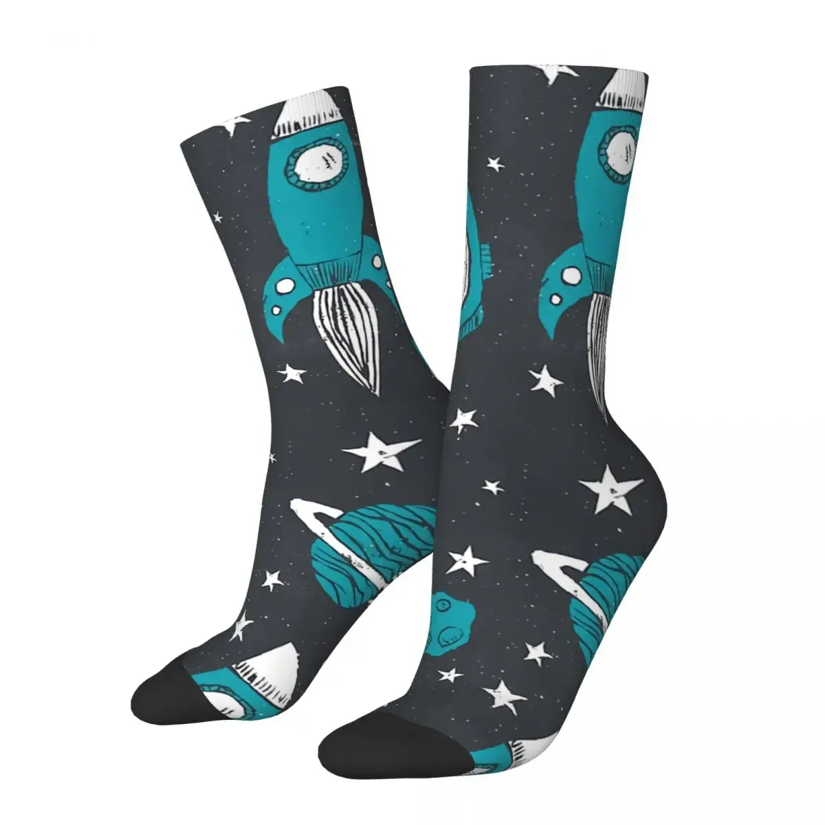 

Funny Crazy Sock for Men Space Age Hip Hop Harajuku Alien Happy Summer Crew Sock Novelty Gift