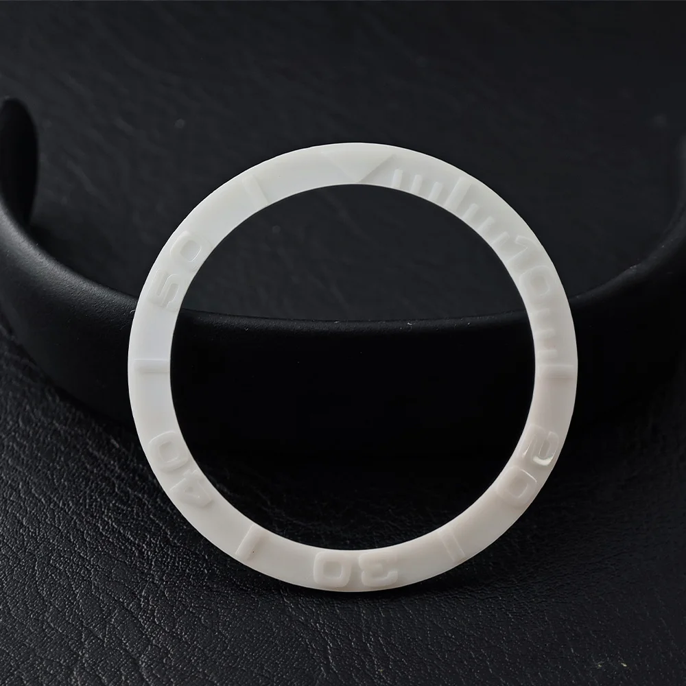 Men's Watch Replacement Bezel Insert with Tilted Ceramic and Carbon Fiber Texture