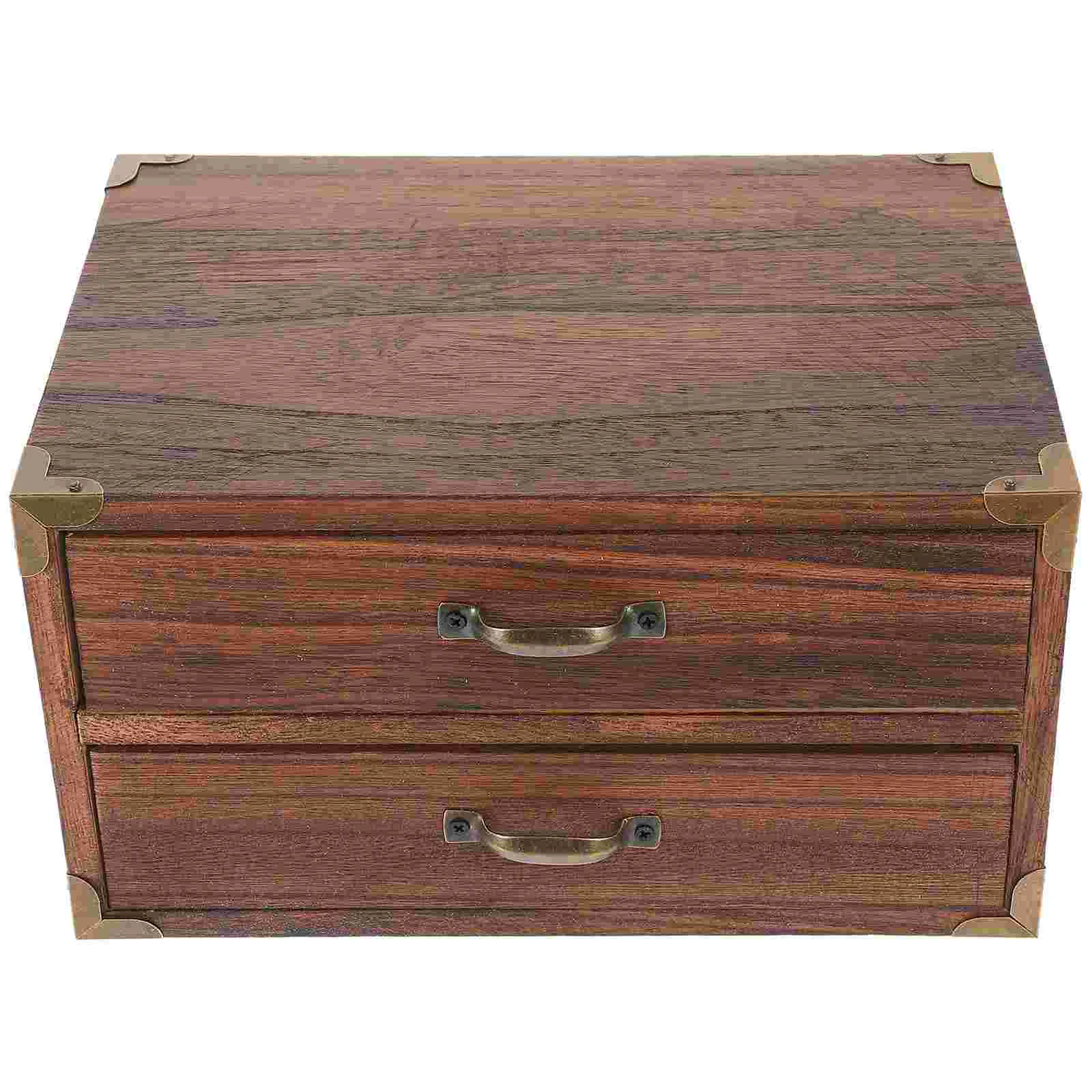 

Drawer Storage Cabinet Wooden Desktop Organizer Jewelry Case Versatile Drawers Household Makeup Stationery Container Tabletop