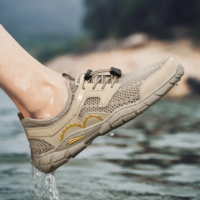 Large Size Men's Shoes Mesh Men Casual Shoe Fashion Breathable 2024 Outdoor Wading Man Lace-Up Flats Comfortable Sneakers