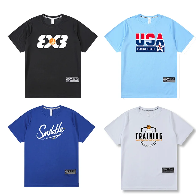 Men Sport Tees Loose Men Running Outdoor Basketball Gym Short Sleeve T Shirt
