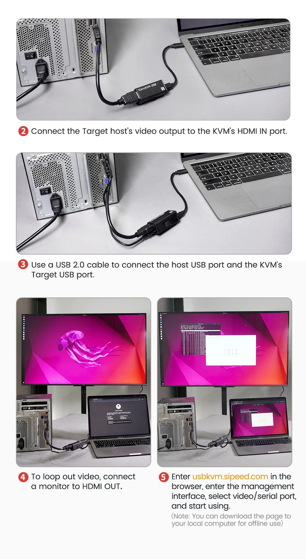 Sipeed NanoKVM-USB Operation And Maintenance USB 3.0 Capture Card Virtual Keyboa