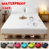 Throw Waterproof Mattress Cover Bed Fitted Sheet Mattress Bedspread Protector Pads Single/Double/King/Queen Full Size Gray/White 4