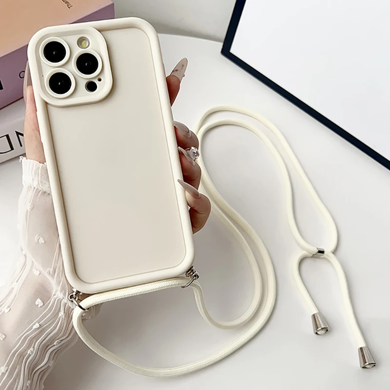 Elegant Crossbody Silicone Phone Case with Adjustable Strap