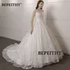 BEPEITHY Customized Lace Wedding Dress Court Train For Women Bride 2023 Sleeveless Princess Bridal Ball Gown Vestidos De Novias 3