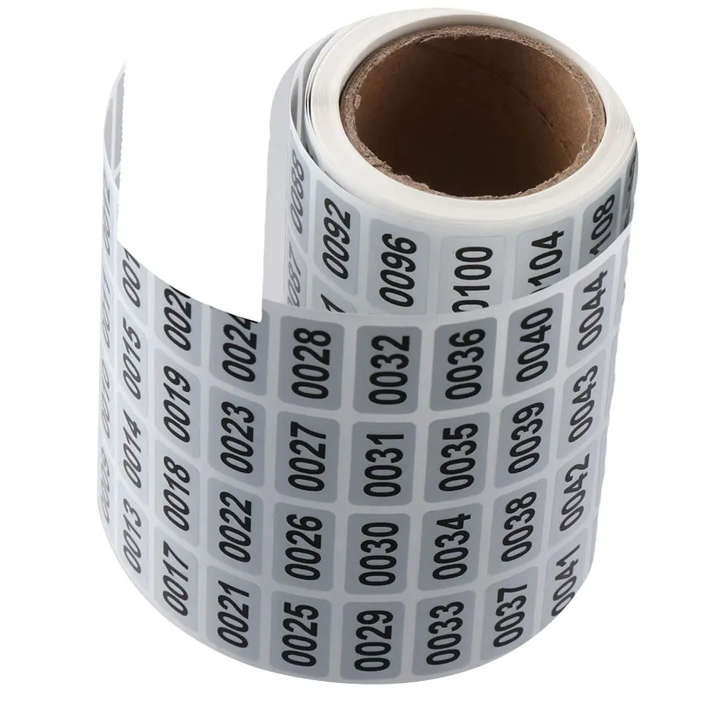 2000PCS Number Stickers Inventory Stickers Asset Tags Consecutive Number Stickers Self-Adhesive Numbered Labels (1-2000)