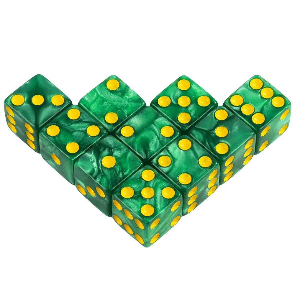6-Sided Game Dice 16mm Marble Acrylic D6 Dice Set for DND RPG Table Board Game Teaching Math Aventurine Impression