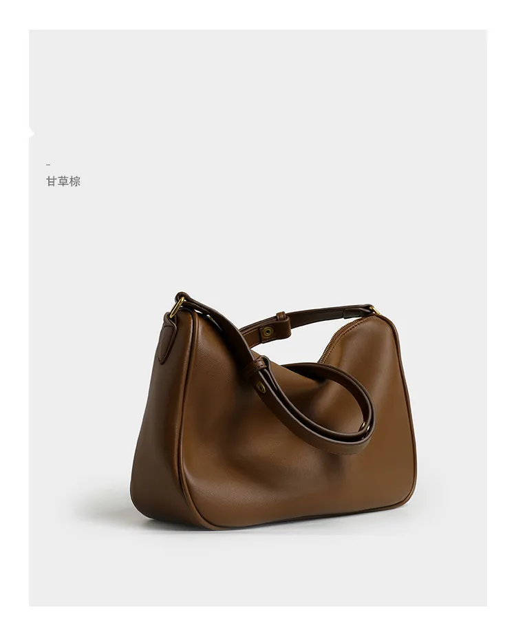 Maxdutti 2023 New Ins Blogger Fashion Girl Retro Armpit Bag All-match Soft Leather Bag Women Shoulder Bag Messenger Bag Female