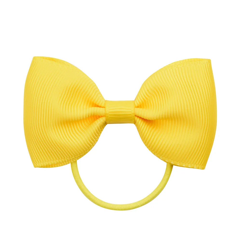 Fashion Small Baby Elastic Rubber band Head rope Mini Solid Ribbow Bow Tie Girls Hair Accessories 1 Pcs nylon hair tie