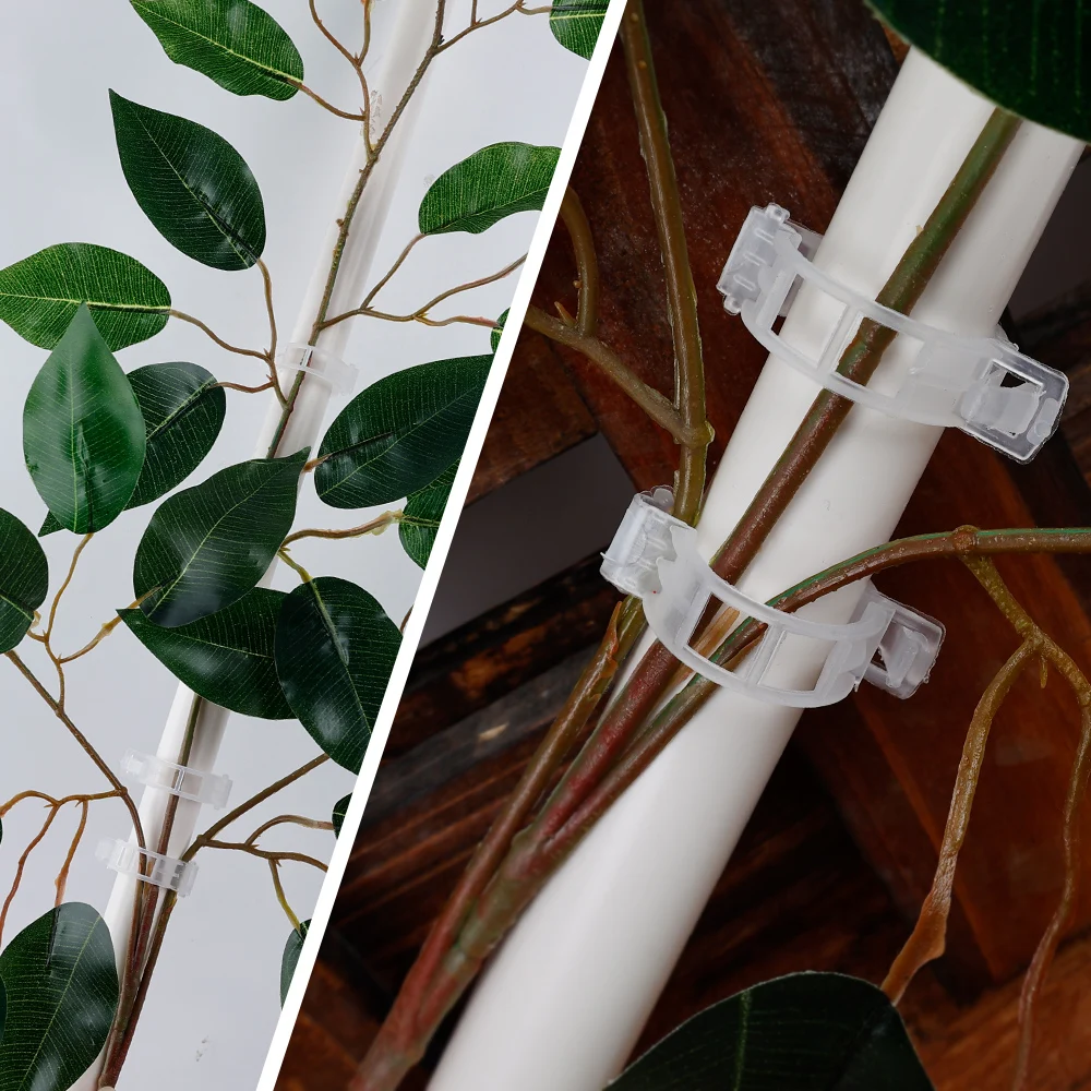 Plastic plant clips plastic plant supports plant clips plant support connector 50/100pcs Plastic Plant Clips Supports Connects Reusable Protection Grafting Fixing Plant Vegetable Tomato Tools Garden Supplies