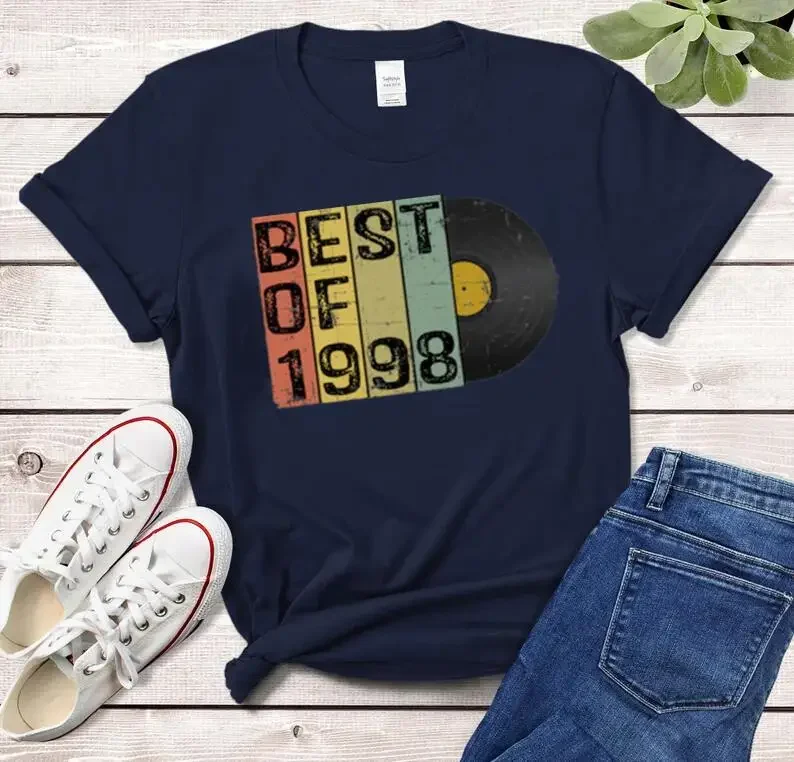 

25rd Birthday Shirt For Him Her, 25 Birthday Gift For Men, Vintage Birthday Party Shirt, Best Of 1998 100% cotton Tshirt Unisex