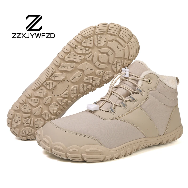 Men Winter Snow Boots Quality Women Outdoor Lace-up Fashion Sneakers Casual Man Ankle Boots Size 36~47 Plush Warm Cotton Shoes