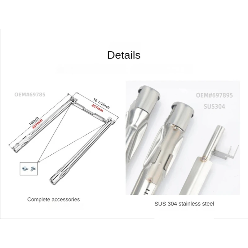 304 Stainless Steel Burner 69785 Grill Burner Tube Replacement For Weber Spirit E-210 E-220 S-210 S-220 BBQ Grill