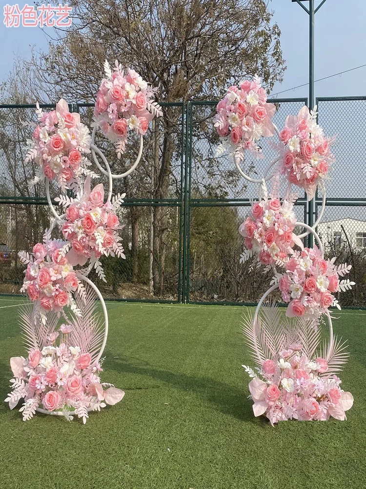 2PCs Wedding Flower Rack Background Ring Donut Ring Interlocking Road Guide Wedding Decoration Supplies