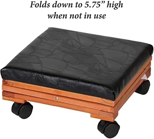 Footrest Adjustable Fold-A-Way Tapestry - Rolling Ottoman - One