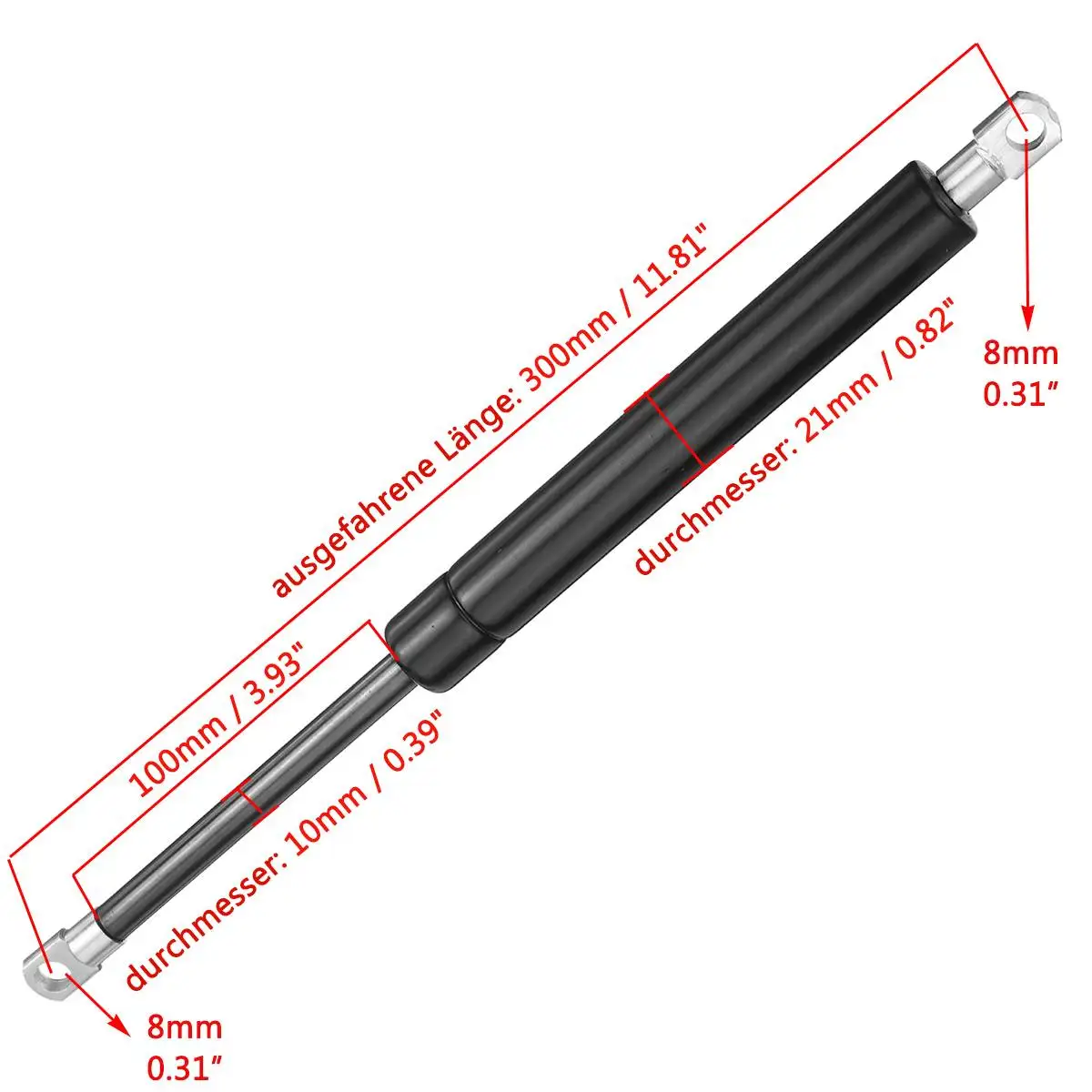 

300mm 350N Car Gas Strut Bars Gas Spring Hood Universal Support Rod Shock Lift for RV Bed Window Bus Caravans