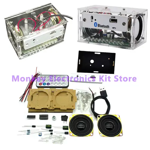 White DIY Bluetooth Speaker Electronic Kit DIY Soldering Project Electronics Kit Teaching Practice Bluetooth Stereo Speaker Kit - Image 2