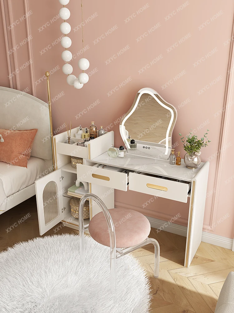 

Stone Plate Dresser Advanced Bedroom Modern Simple Storage White Makeup Table