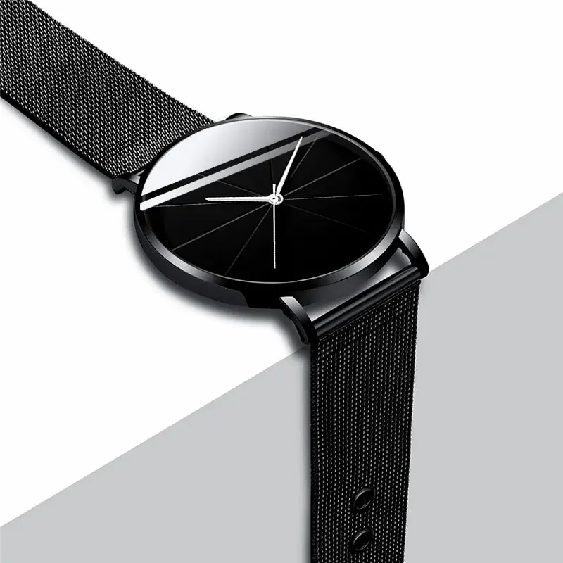 Minimalist Mens Fashion Watches Simple Men Business Ultra Thin Stainless Steel Mesh Belt Quartz Watch Relogios Masculino Reloj 4