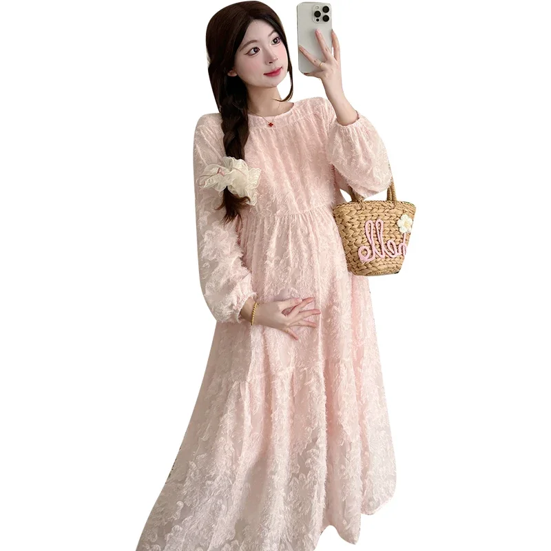 فستان شيفون ربيعي للأمهات لعام 2025 بأكمام طويلة و...