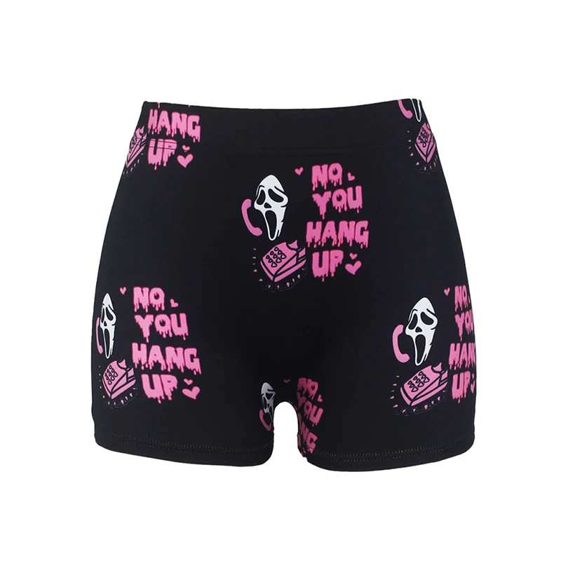 Sleep Shorts Women's Boxers Pajamas Casual Sports Fitness Cartoon Halloween Print Soft Breathable