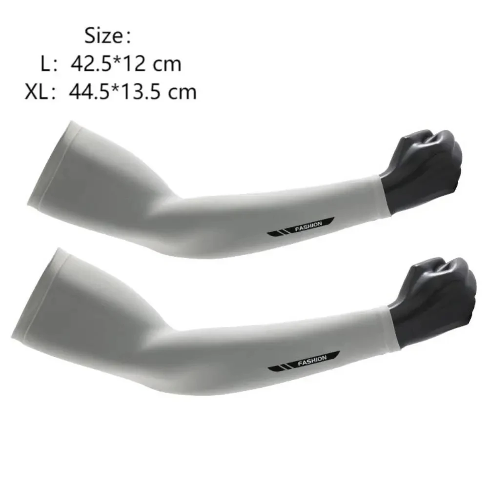 1 Pair Breathable Quick-Drying Arm Sleeves UV Protection Cycling Sports Ice Fabric Sunscreen Sportswear Fitness Sleeves