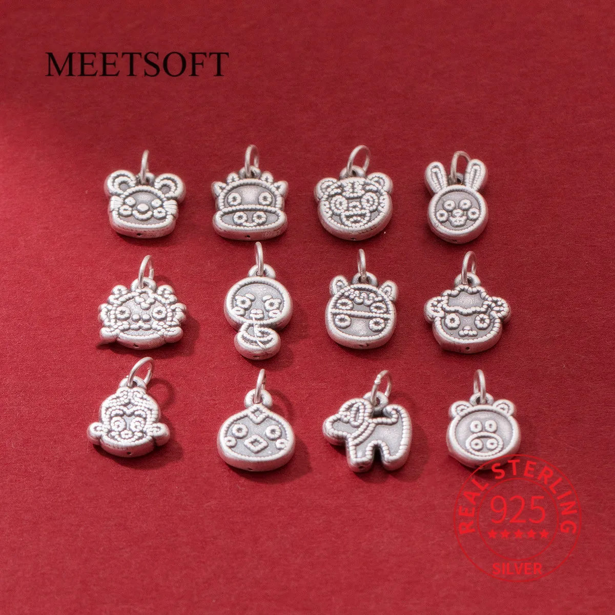 

MEETSOFT Classic S999, серебро пробы, мирные, 12 знаков зодиака, Подвески DIY, браслет ручной работы, ожерелье, аксессуары