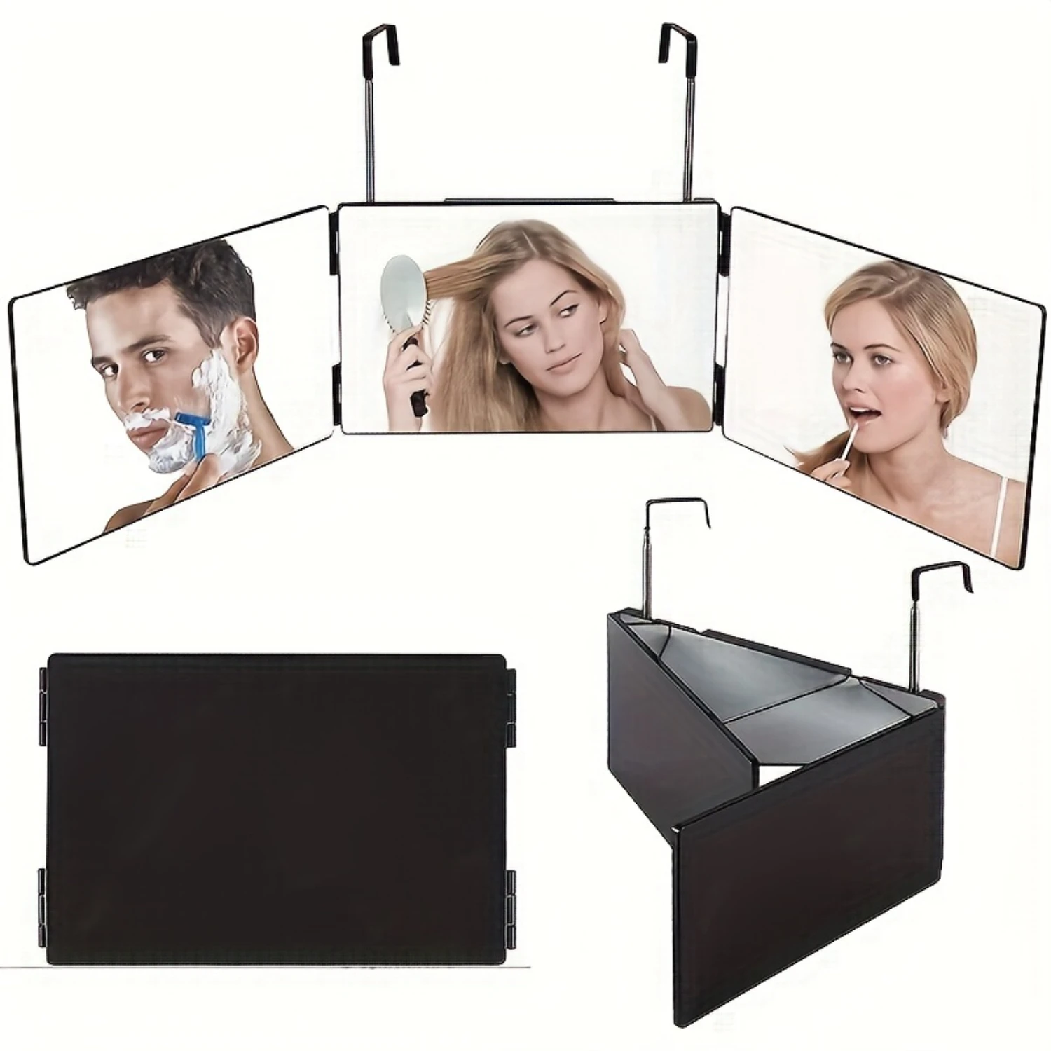 Adjustable Portable Hair Styling Mirror for Grooming, Coloring, and Makeup 1pc Travel-Friendly Trifold Perfect