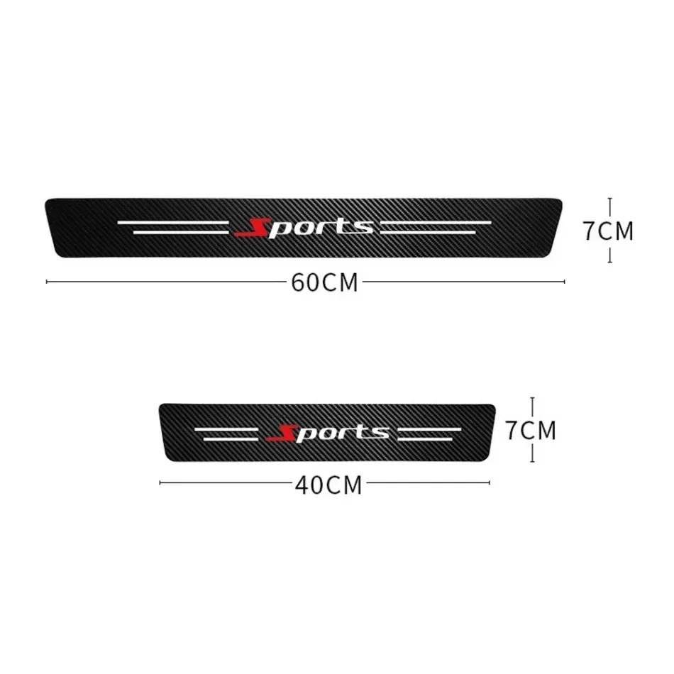 Car Sports Trunk Anti Scratch Sticker Car Door Sill Protector Decal Carbon Fiber Door Plate Sill Scuff Cover Stickers 4PCS car stickers car door stickers