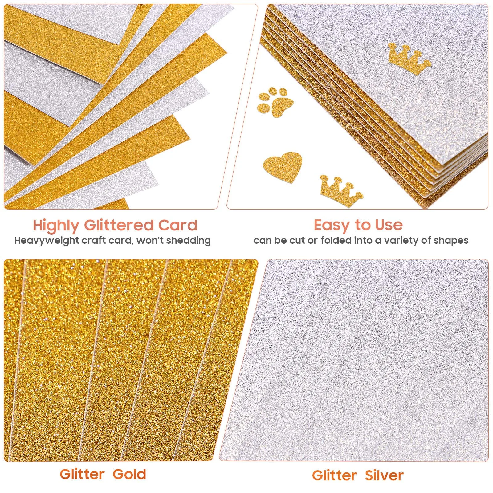 Colored Glitter Cardstock Sheets 4