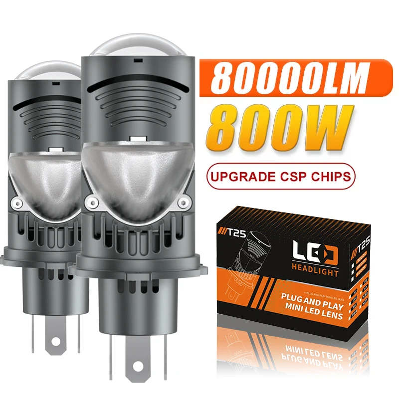 H4 Bi LED Mini Projector Lens LED Car Headlight Bulb CANBUS Bulb H4 High Low Light Fog lamp bulb 12V Auto Motorcycle Mini Lens led car lights led lights led bulbs led headlights led car headlights car headlamps