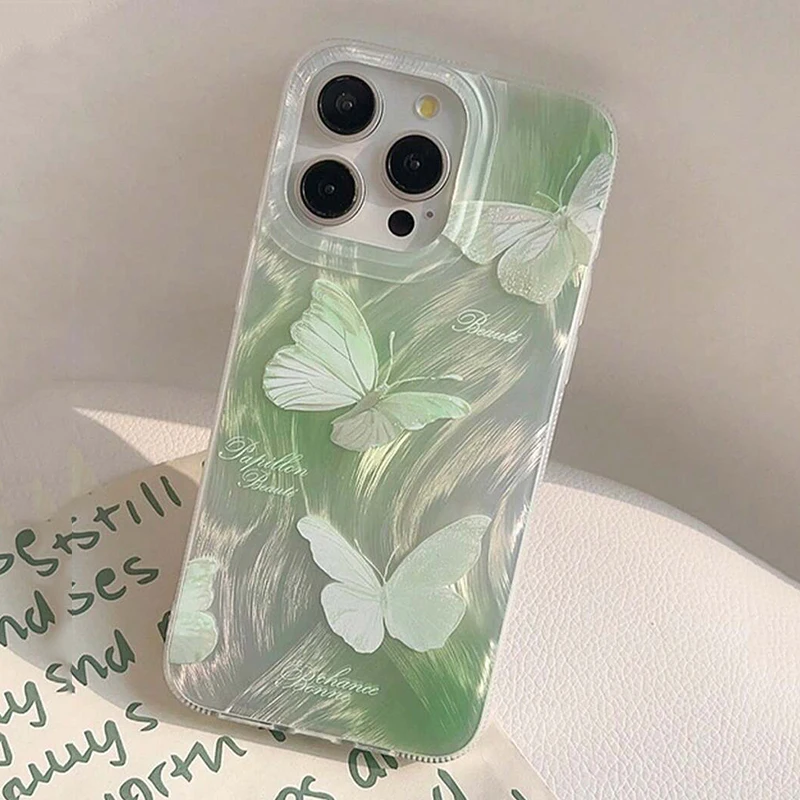 Green Gradient Butterfly Phone Case
