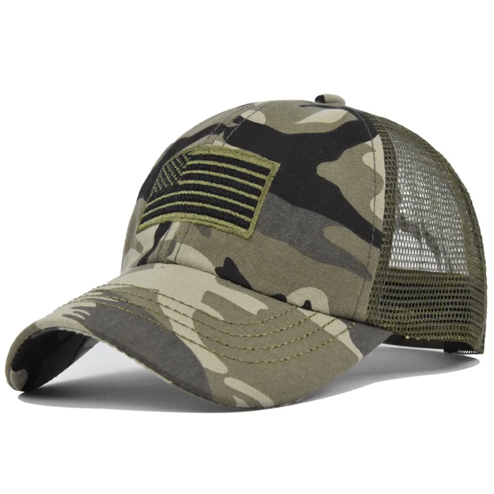 Men Camouflage Baseball Cap Streetwear Trucker Hat for Women Adjustable