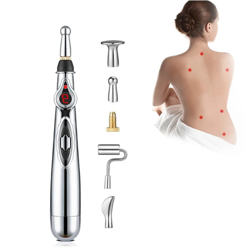 Electric Acupuncture Point Massage Pen Therapy Electronic Meridian Energy Pen Pain Relief Laser Head Back Neck Leg Body Massager acupuncture pen