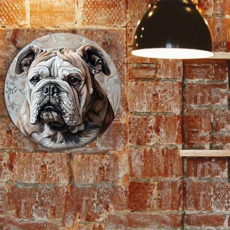 Targa In Metallo Divertente Con Bulldog Inglese | Cartello Decorativo 20x30 Cm | Arredo Da Parete Per Pub, Bar, Cucina E Soggiorno