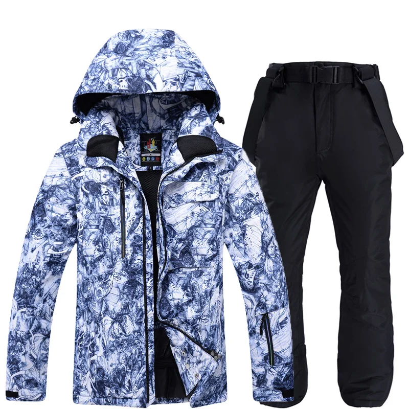 

Ski Suit Men Winter Warm Snow Suits Male Thicken Waterproof Windproof Skiing Snowboarding Jacket Pants Sets SK036