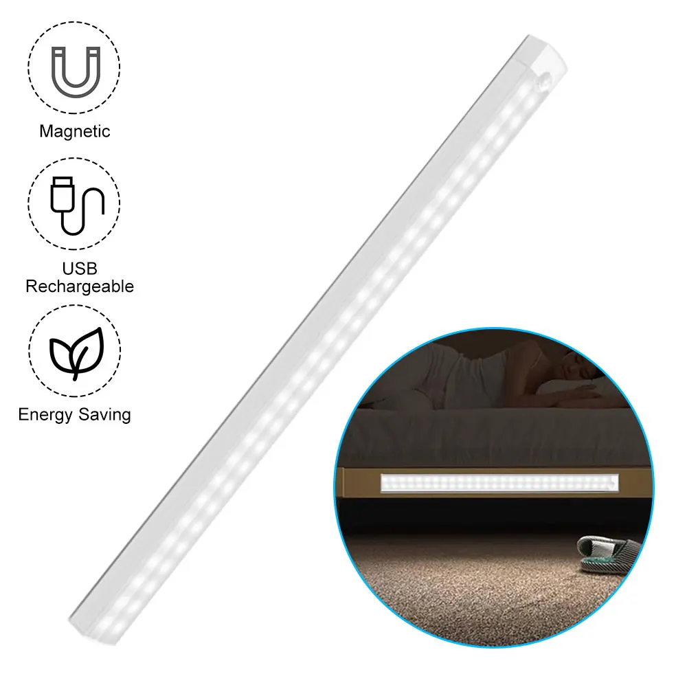 

LEDs Under Cabinet Night Light USB Rechargeable Motion Sensor Closet Light Kitchen Bedroom Lighting Kitchen Wall Lamp