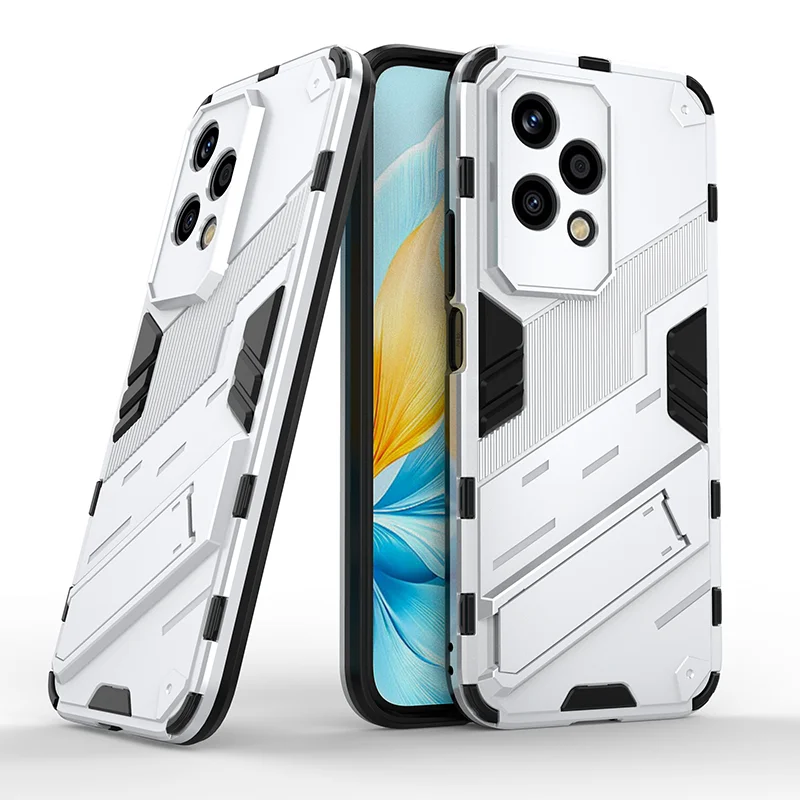 Luxury Shockproof Armor Phone Case with Ring Holder - Soft TPU + Hard PC Bumper Back Cover