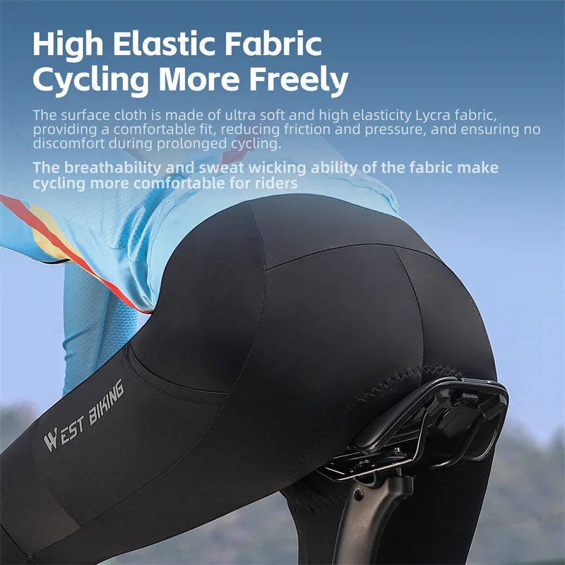 WEST BIKING Cycling Pants Spring Autumn 3D Padded Pro Bike Pants Elastic Reflective MTB Road Quick Dry Trousers Bicycle Clothing