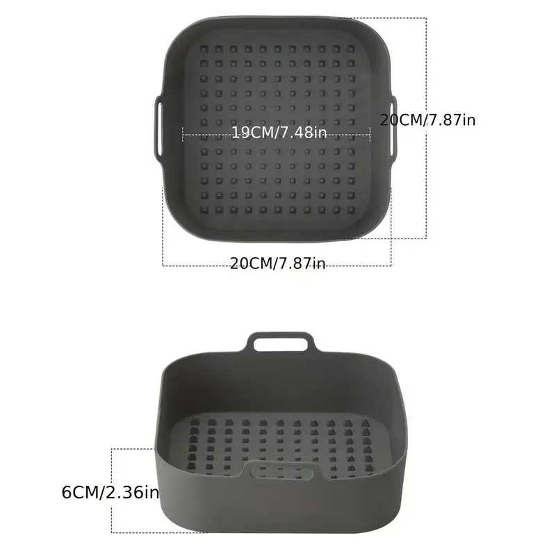 Reusable Silicone Air Fryer Basket Non-Stick Heat Resistant Air Fryer Insert for Easy Cleaning Cooking Tool Kitchen Accessories